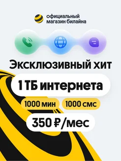 Сим карта Эксклюзивный Хит 350 руб мес 1000 ГБ билайн